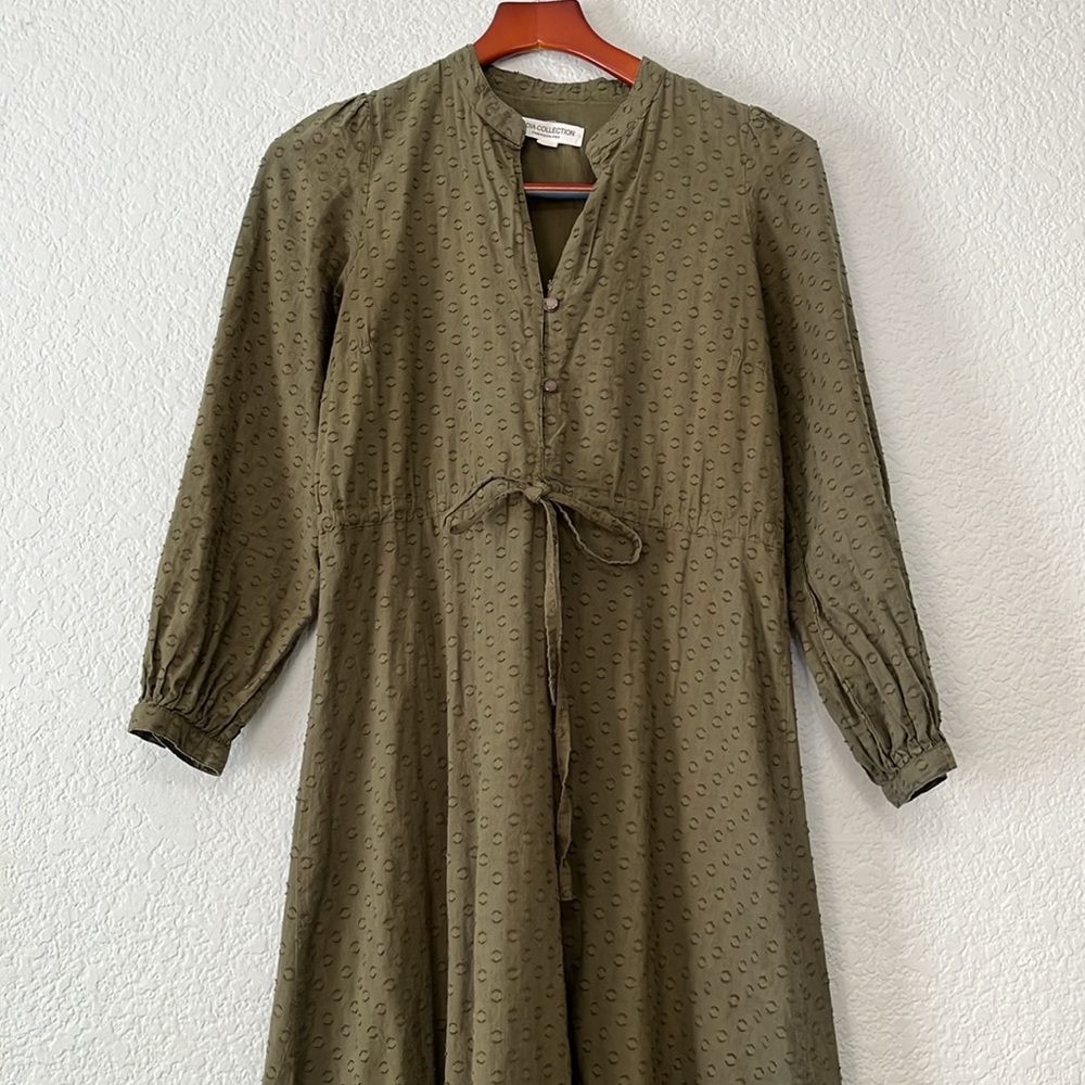 Emerson Fry Frances 3 Swiss Dot Moss Maxi Dress - Picture 4 of 15
